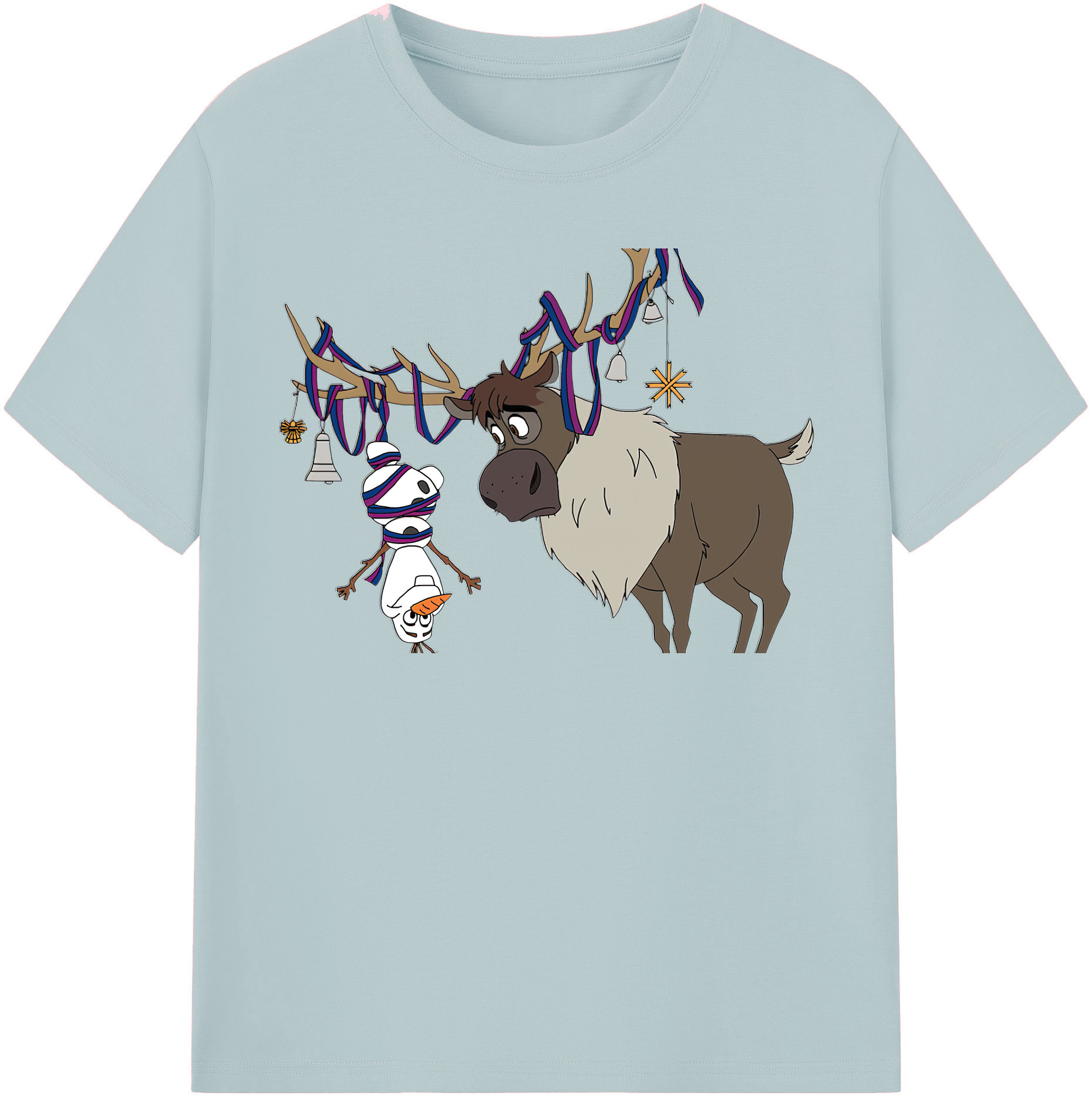 （画像用） アナと雪の女王 アンナ エルサ Frozen Anna Elsa 綿100％半袖Tシャツ（フロントプリント）